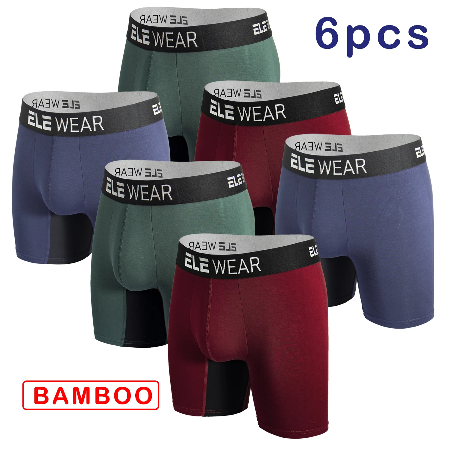 Bamboo Fiber Trunk - 6 pezzi di boxer da uomo